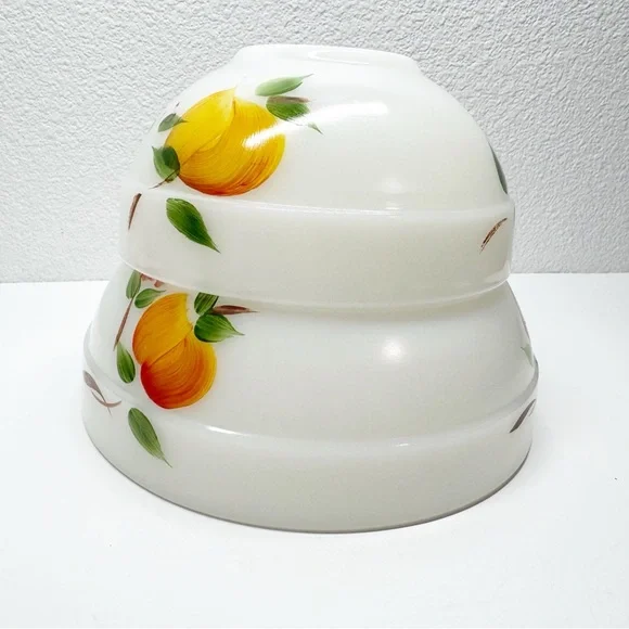 Vintage Fire King Gay Fad Fruit Painted Nesting Bowls - Picture 2 of 14